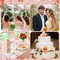 80 Pcs Wedding Guest Book Alternative Wooden Block Guest Book for Wedding Sign in Bridal Shower Decoration Wooden Block Bridal Shower Game for Sign in, Reception(Floral)